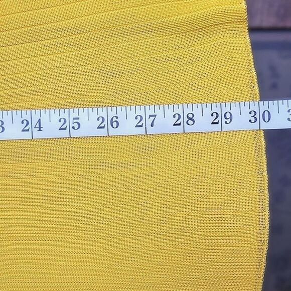 Vtg sunshine yellow rib knit maxi skirt - Picture 7 of 8